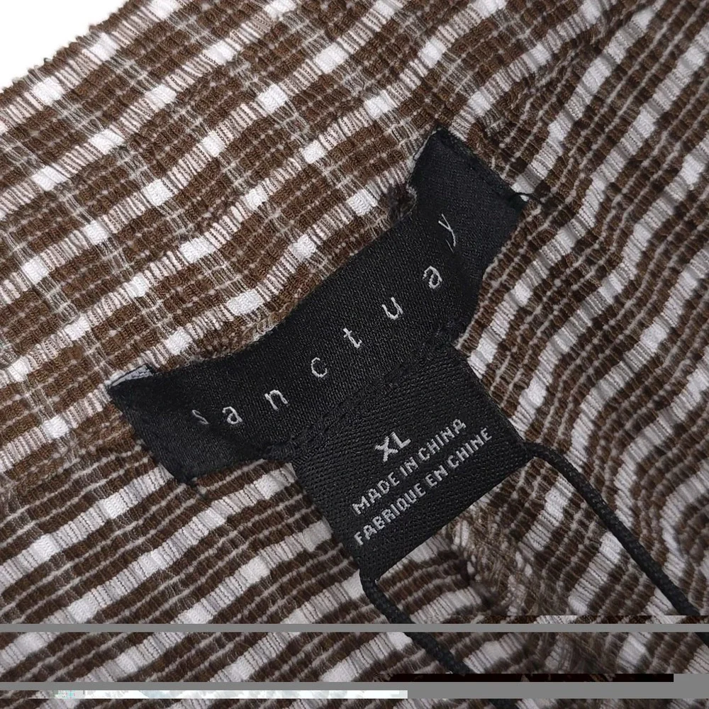 ANTHROPOLOGIE Sanctuary New Pants XL Women's Westside Check Chocolate Crop Brown - Picture 2 of 13